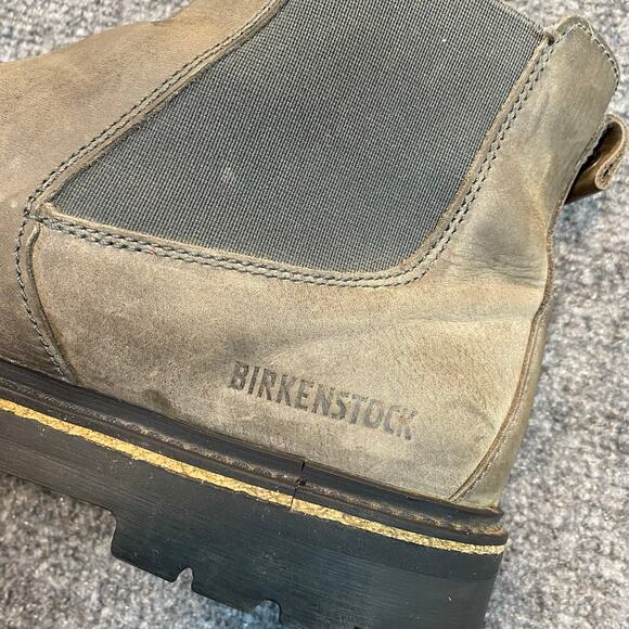 Birkenstock Men\'s Brown Leather Chelsea Ankle Boots Slip On Shoes Size 41 US 8 main image 7